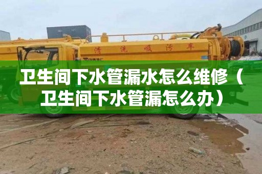 卫生间下水管漏水怎么维修（卫生间下水管漏怎么办）