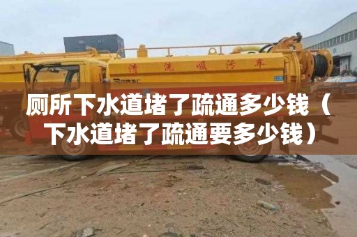 厕所下水道堵了疏通多少钱（下水道堵了疏通要多少钱）