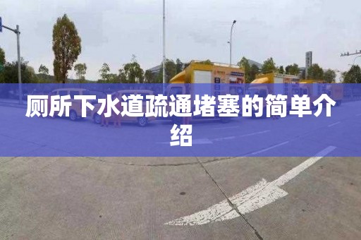 厕所下水道疏通堵塞的简单介绍