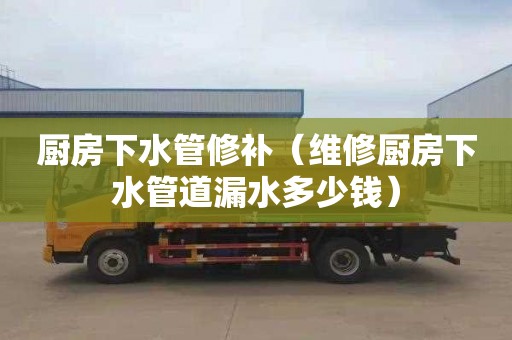 厨房下水管修补（维修厨房下水管道漏水多少钱）