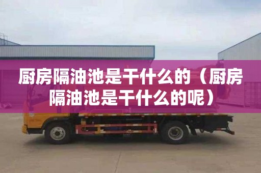厨房隔油池是干什么的（厨房隔油池是干什么的呢）