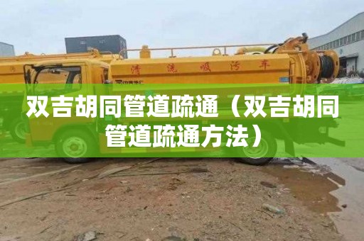 双吉胡同管道疏通（双吉胡同管道疏通方法）