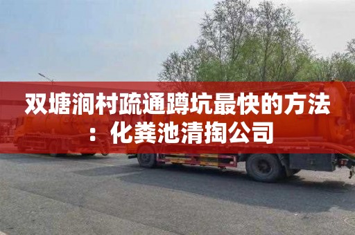 双塘涧村疏通蹲坑最快的方法：化粪池清掏公司