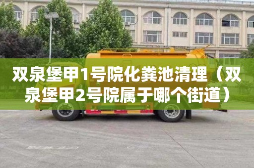双泉堡甲1号院化粪池清理（双泉堡甲2号院属于哪个街道）