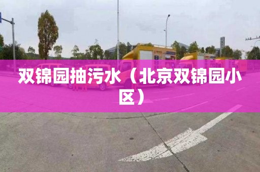 双锦园抽污水（北京双锦园小区）