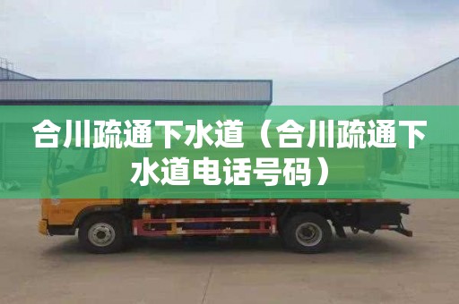 合川疏通下水道（合川疏通下水道电话号码）