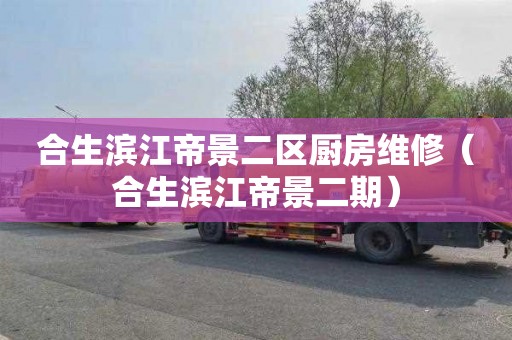 合生滨江帝景二区厨房维修（合生滨江帝景二期）