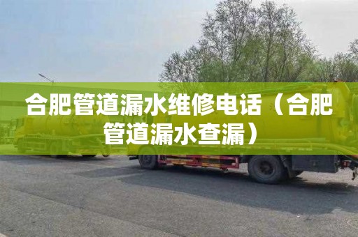 合肥管道漏水维修电话（合肥管道漏水查漏）