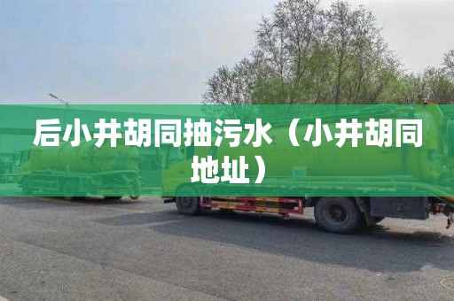 后小井胡同抽污水（小井胡同地址）