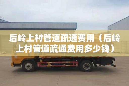 后岭上村管道疏通费用（后岭上村管道疏通费用多少钱）