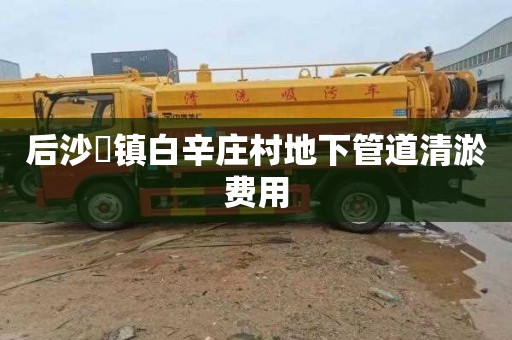 后沙硲镇白辛庄村地下管道清淤费用