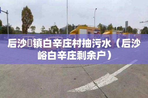 后沙硲镇白辛庄村抽污水（后沙峪白辛庄剩余户）