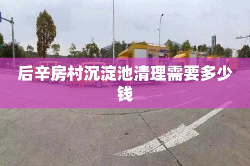 后辛房村沉淀池清理需要多少钱