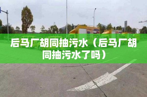 后马厂胡同抽污水（后马厂胡同抽污水了吗）
