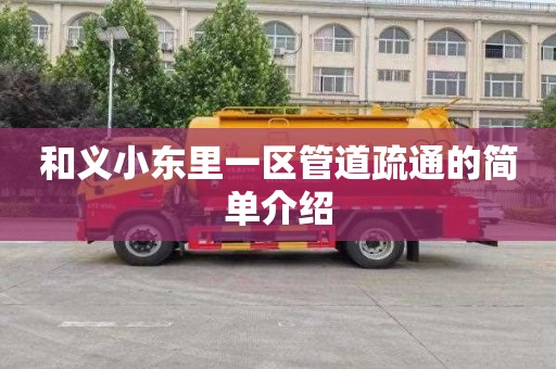 和义小东里一区管道疏通的简单介绍