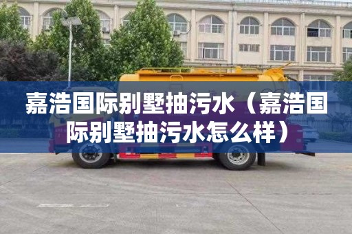 嘉浩国际别墅抽污水（嘉浩国际别墅抽污水怎么样）