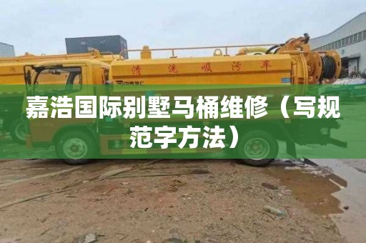 嘉浩国际别墅马桶维修（写规范字方法）