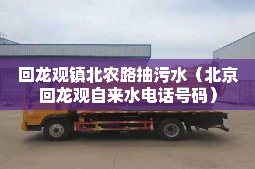 回龙观镇北农路抽污水（北京回龙观自来水电话号码）