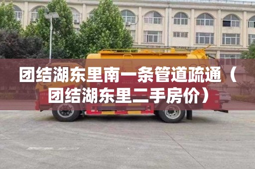 团结湖东里南一条管道疏通（团结湖东里二手房价）