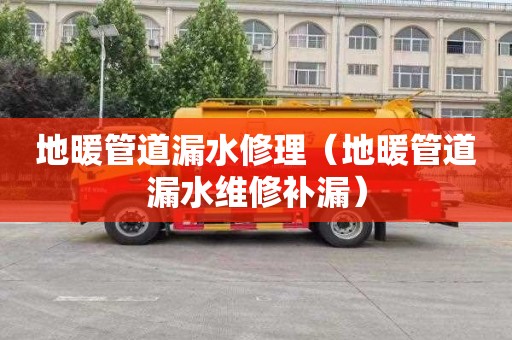 地暖管道漏水修理（地暖管道漏水维修补漏）
