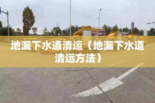 地漏下水道清运（地漏下水道清运方法）