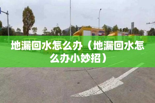 地漏回水怎么办（地漏回水怎么办小妙招）