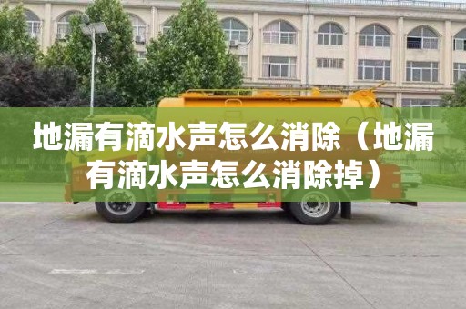 地漏有滴水声怎么消除（地漏有滴水声怎么消除掉）