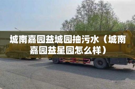 城南嘉园益城园抽污水（城南嘉园益星园怎么样）