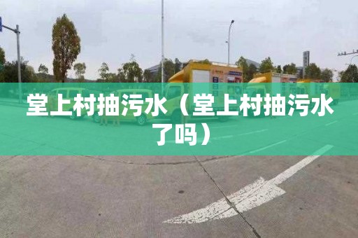 堂上村抽污水（堂上村抽污水了吗）