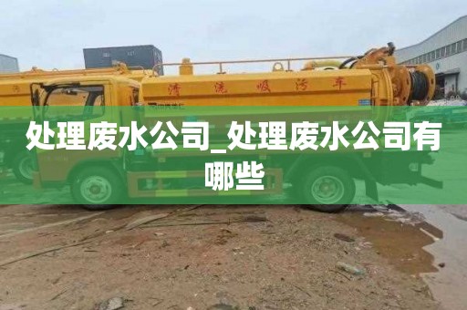 处理废水公司_处理废水公司有哪些