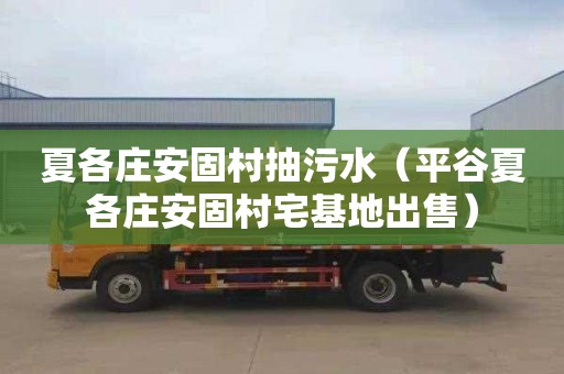夏各庄安固村抽污水（平谷夏各庄安固村宅基地出售）
