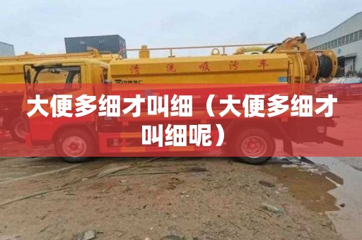 大便多细才叫细（大便多细才叫细呢）