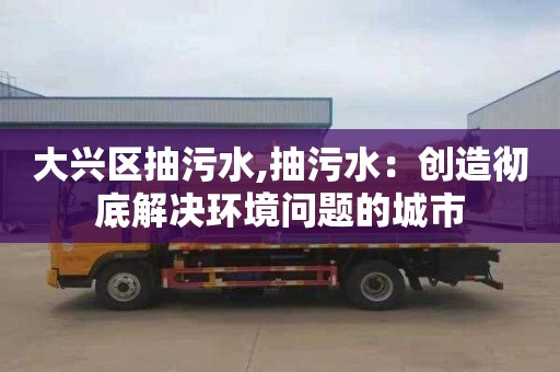大兴区抽污水,抽污水：创造彻底解决环境问题的城市