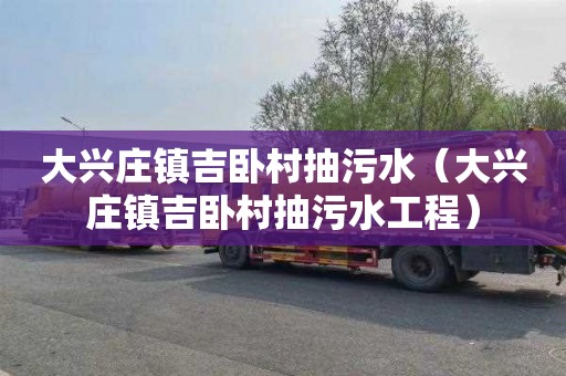 大兴庄镇吉卧村抽污水（大兴庄镇吉卧村抽污水工程）
