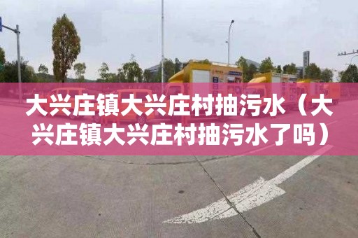 大兴庄镇大兴庄村抽污水（大兴庄镇大兴庄村抽污水了吗）
