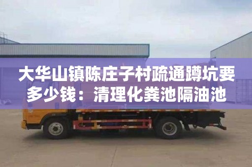 大华山镇陈庄子村疏通蹲坑要多少钱：清理化粪池隔油池