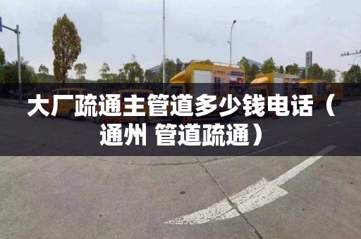大厂疏通主管道多少钱电话（通州 管道疏通）