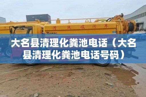 大名县清理化粪池电话（大名县清理化粪池电话号码）