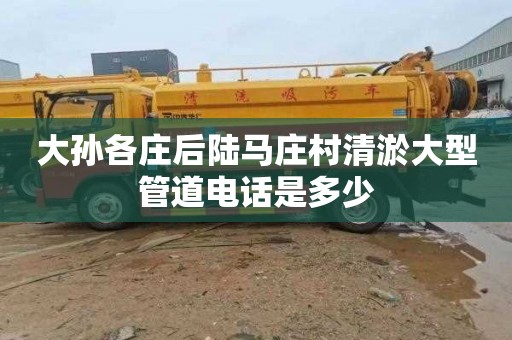 大孙各庄后陆马庄村清淤大型管道电话是多少