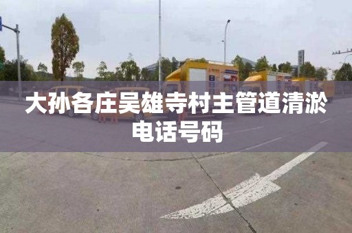 大孙各庄吴雄寺村主管道清淤电话号码