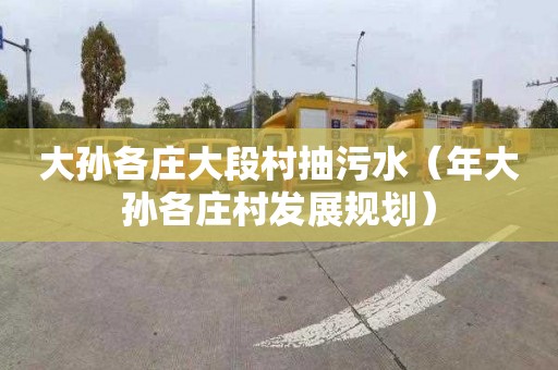 大孙各庄大段村抽污水（年大孙各庄村发展规划）