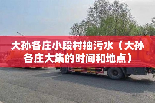 大孙各庄小段村抽污水（大孙各庄大集的时间和地点）