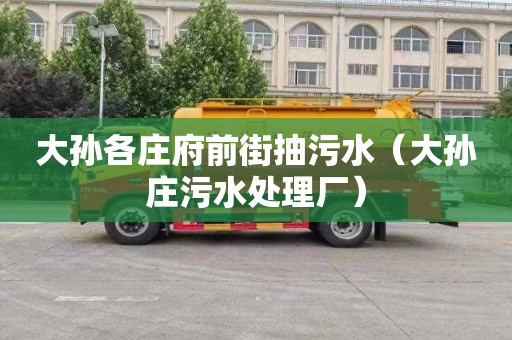 大孙各庄府前街抽污水（大孙庄污水处理厂）
