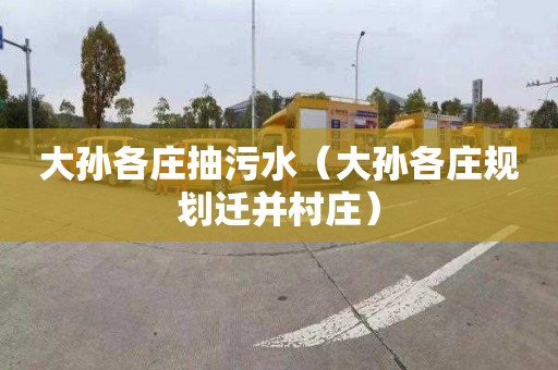 大孙各庄抽污水（大孙各庄规划迁并村庄）