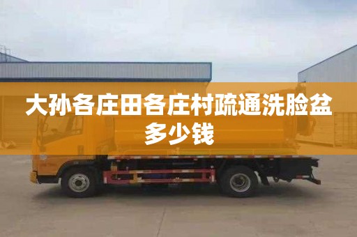 大孙各庄田各庄村疏通洗脸盆多少钱