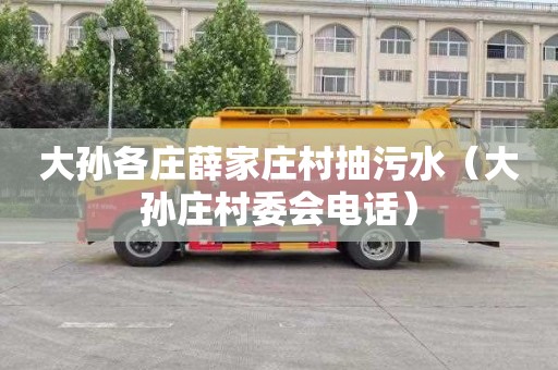 大孙各庄薛家庄村抽污水（大孙庄村委会电话）