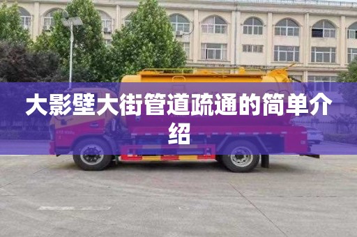 大影壁大街管道疏通的简单介绍