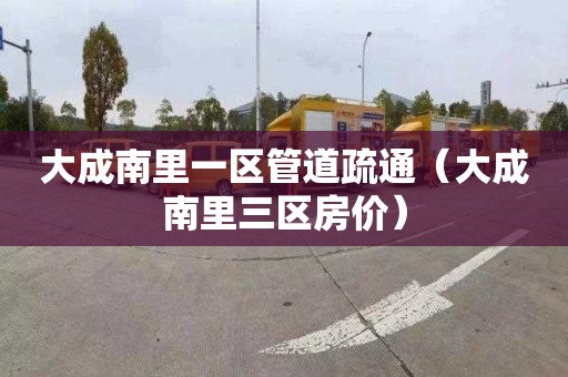 大成南里一区管道疏通（大成南里三区房价）