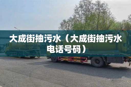大成街抽污水（大成街抽污水电话号码）