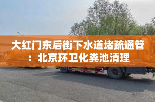 大红门东后街下水道堵疏通管：北京环卫化粪池清理